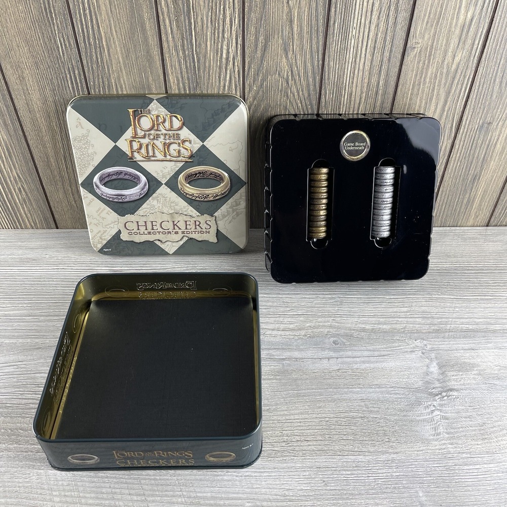 Lord of the Rings Checkers  Collectors Edition Tin Game Board